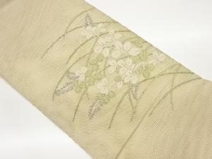 絽綴れ萩・芝模様織出し袋帯